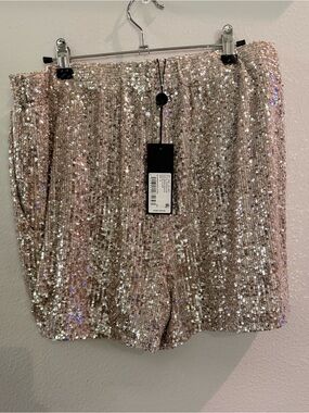 Gianni Bini Silver Sequin Skirt